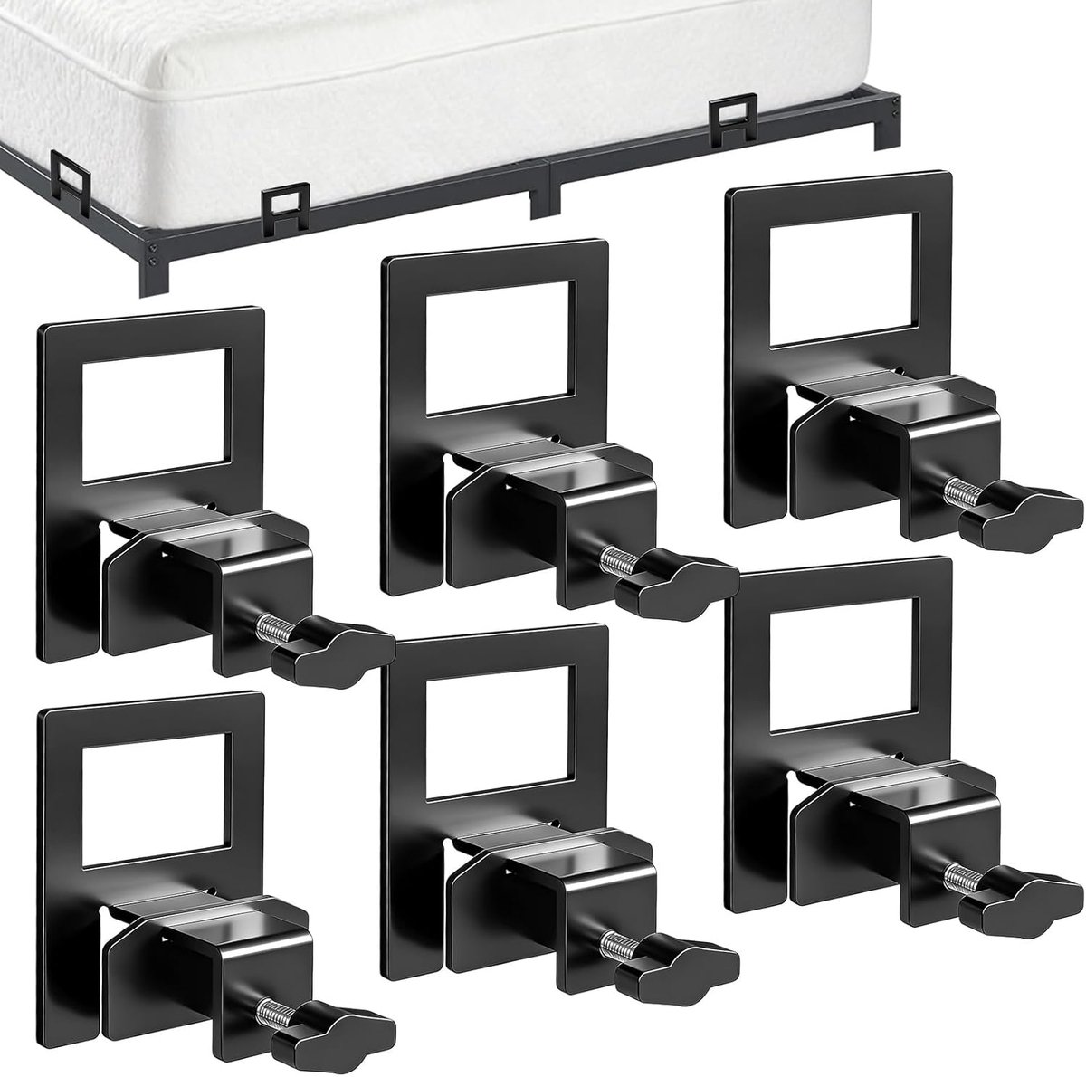 Matrasbeugels set van 6 - verstelbaar met antislip functie - metalen constructie - voorkomt verschuiven van matras - ShopVlot