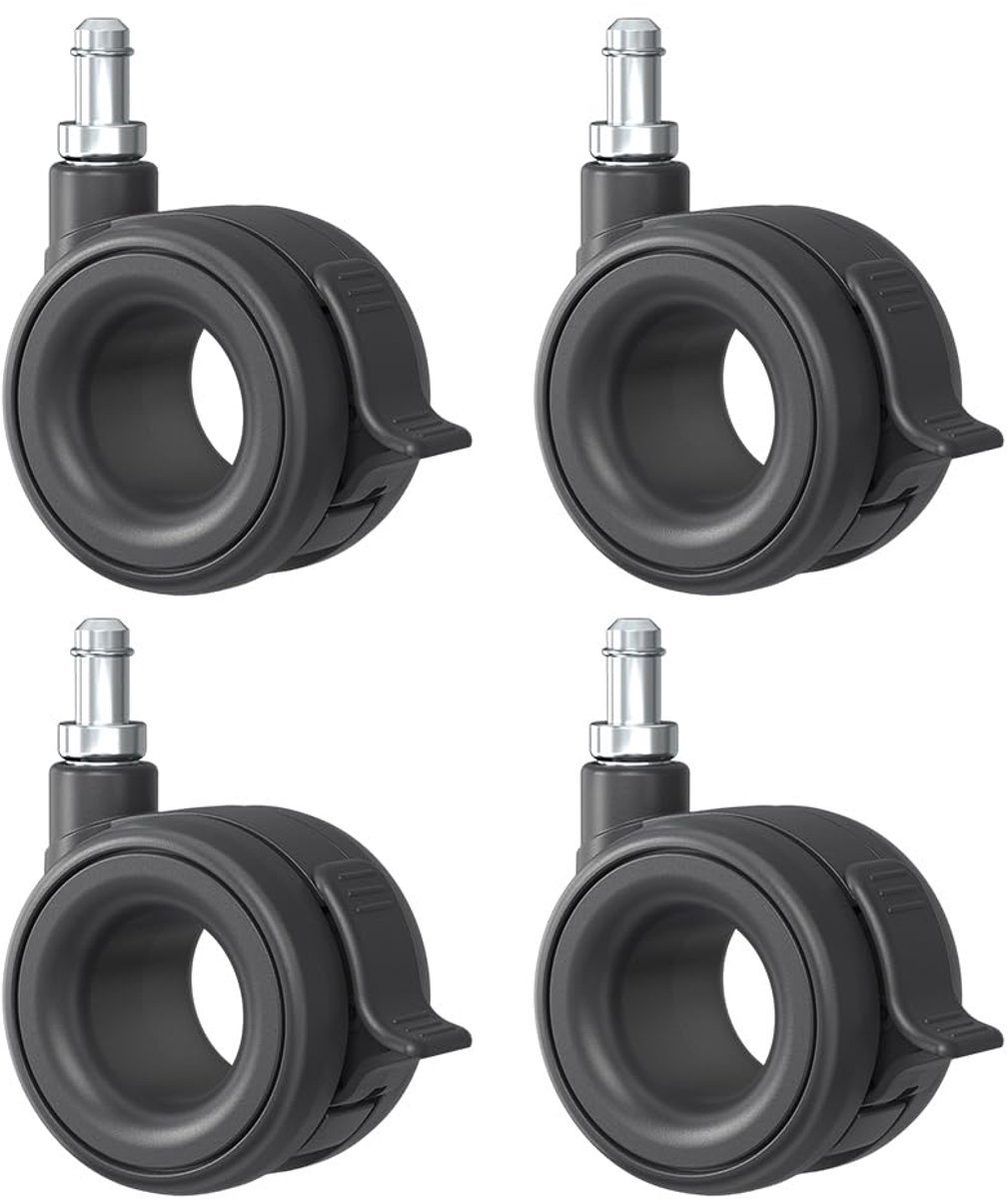Zwenkwielen 65 mm - rubber wielen met rem - stil en niet krassend - ideaal voor meubels - ShopVlot