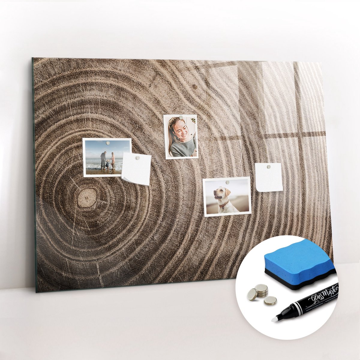 Tulup Whitebord - Kofferbak - 100 x 70 cm - Bruin Magneetbord Design - Gratis 5 Sterke Magneten + Whiteboard Marker & Wisser - Organizer Muur - Magneetbord Muur - Notitiebord Werkplek