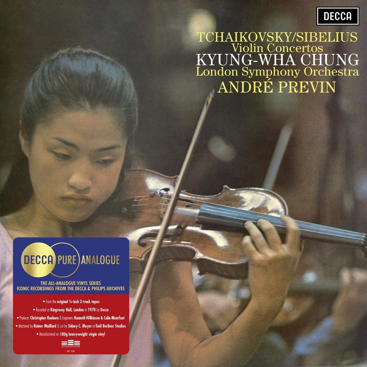 Kyung Wha Chung, London Symphony Orchestra & André Previn - Tchaikovsky & Sibelius Violin Concertos (LP) (Decca Pure Analogue Vinyl Series)