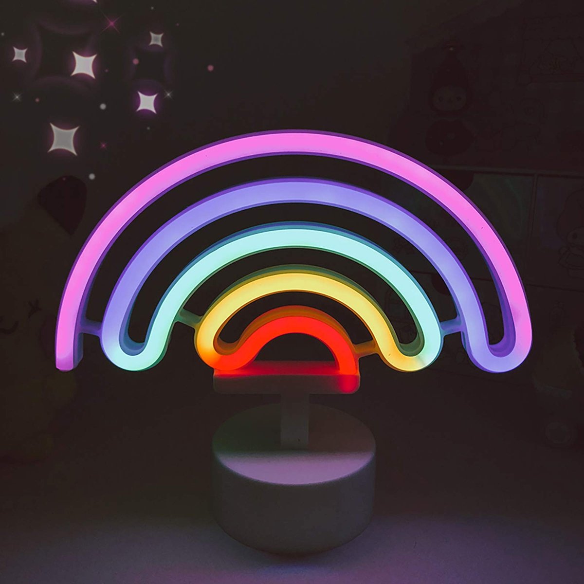 Omgoods - Rainbow LED Neon Wanddecoratie met Batterij en USB Aansluiting