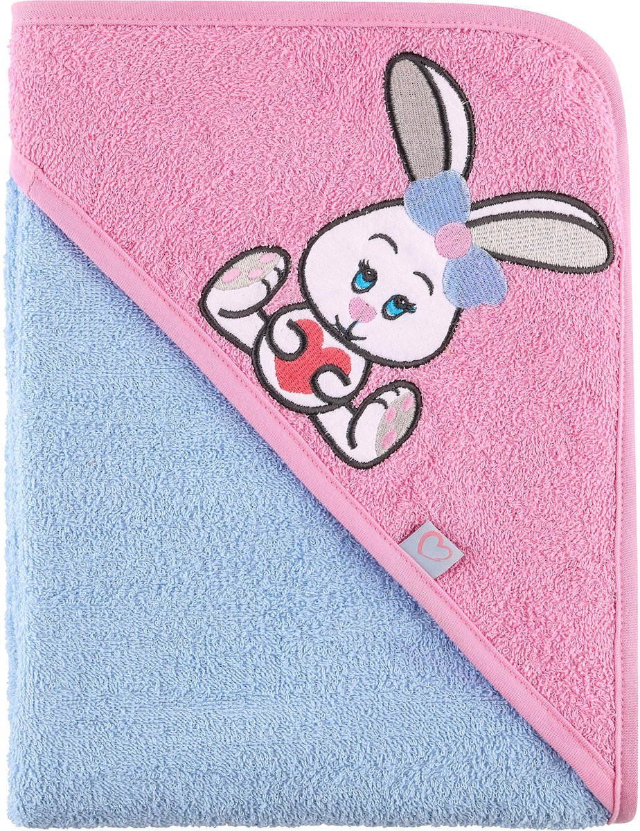 Omgoods - Baby Kapuzenhanddoek van Katoen met Bunny Appliqué