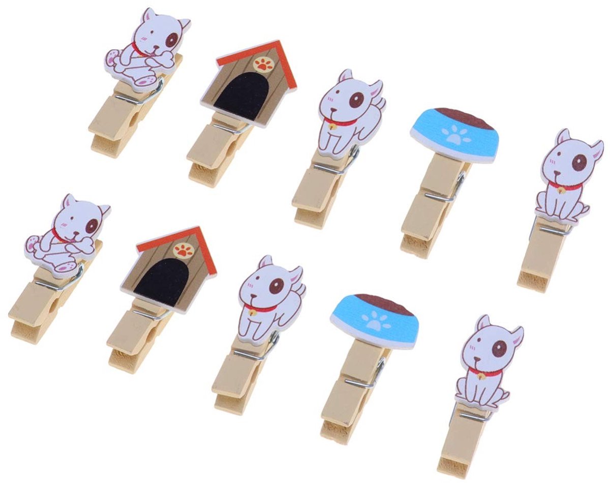 Omgoods- Wasknijpers Houten 10 Stuks - Mini Wasknijpers - Decoratieklemmen - Fotoclips - Houten Decoratie - Duurzaam Materiaal - Fotoklemmen