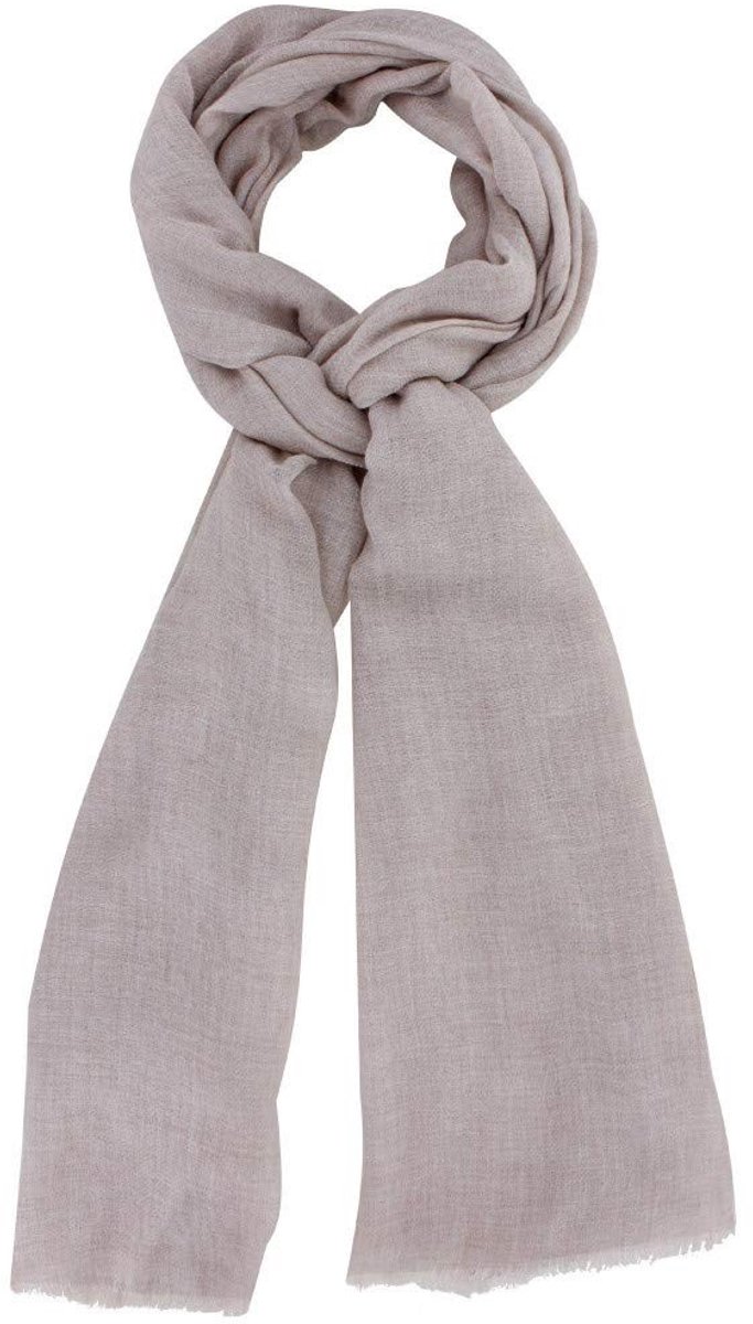 Effen Sjaal van Cashmere en Modal in Beige