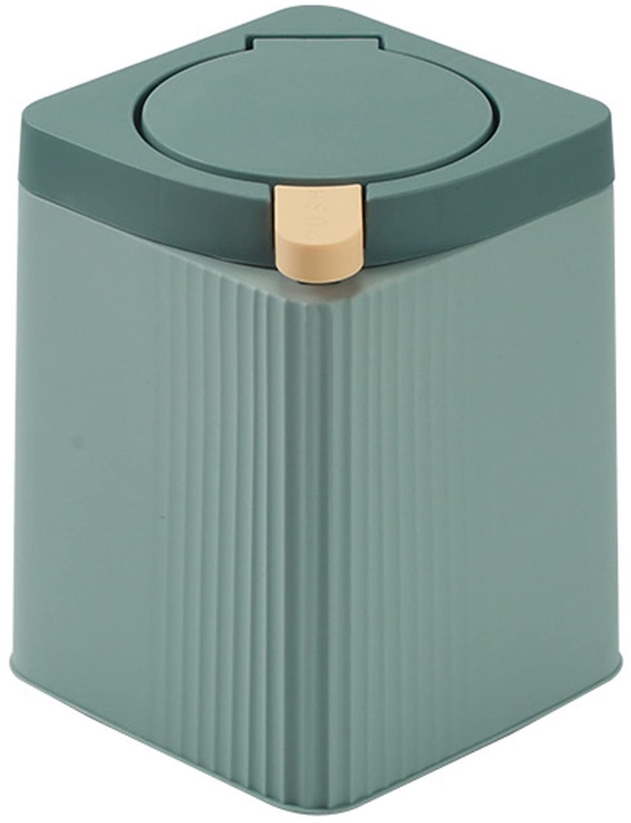 Omgoods - Kleine Vuilnisbak met Drukdeksel, 8L, Groen