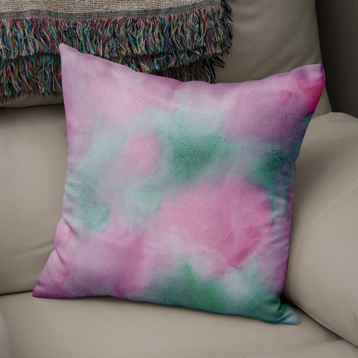 Omgoods - Decoratieve Kussensloop met Watercolor Themapatroon