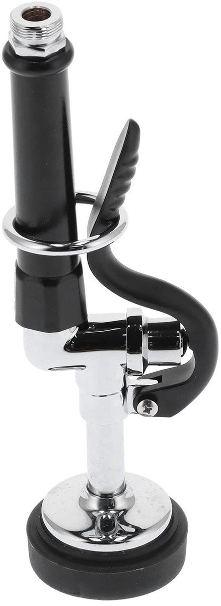 Omgoods- Sproeikop Commerciële Kraansproeier - 304 Roestvrij Staal - Handheld Vaatwasser Accessoires - Zwart/Zilver - 26,4x6,7cm - Geschikt voor Keuken/Bars