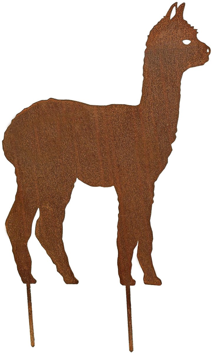 Omgoods - Unieke Corten Stalen Tuinsteker met Alpaca Ontwerp