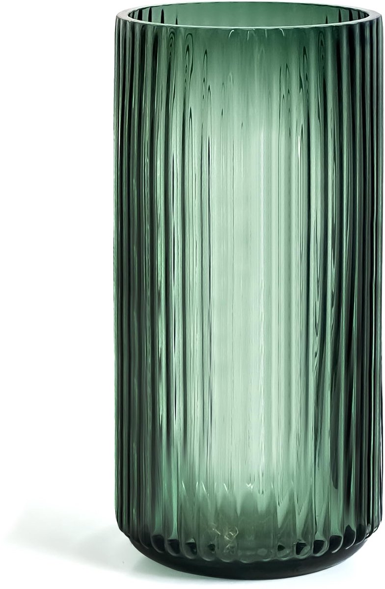 Omgoods - 19 cm Ribbed Glazen Vaas voor Bloemen