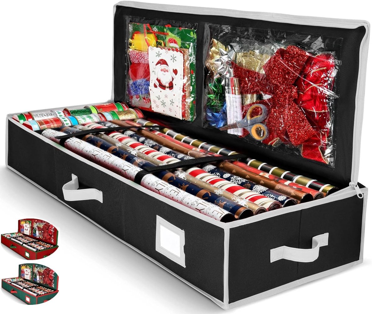 Omgoods - Cadeauverpakking en Opbergzak voor Kerstdecoraties tot 24 Rollen