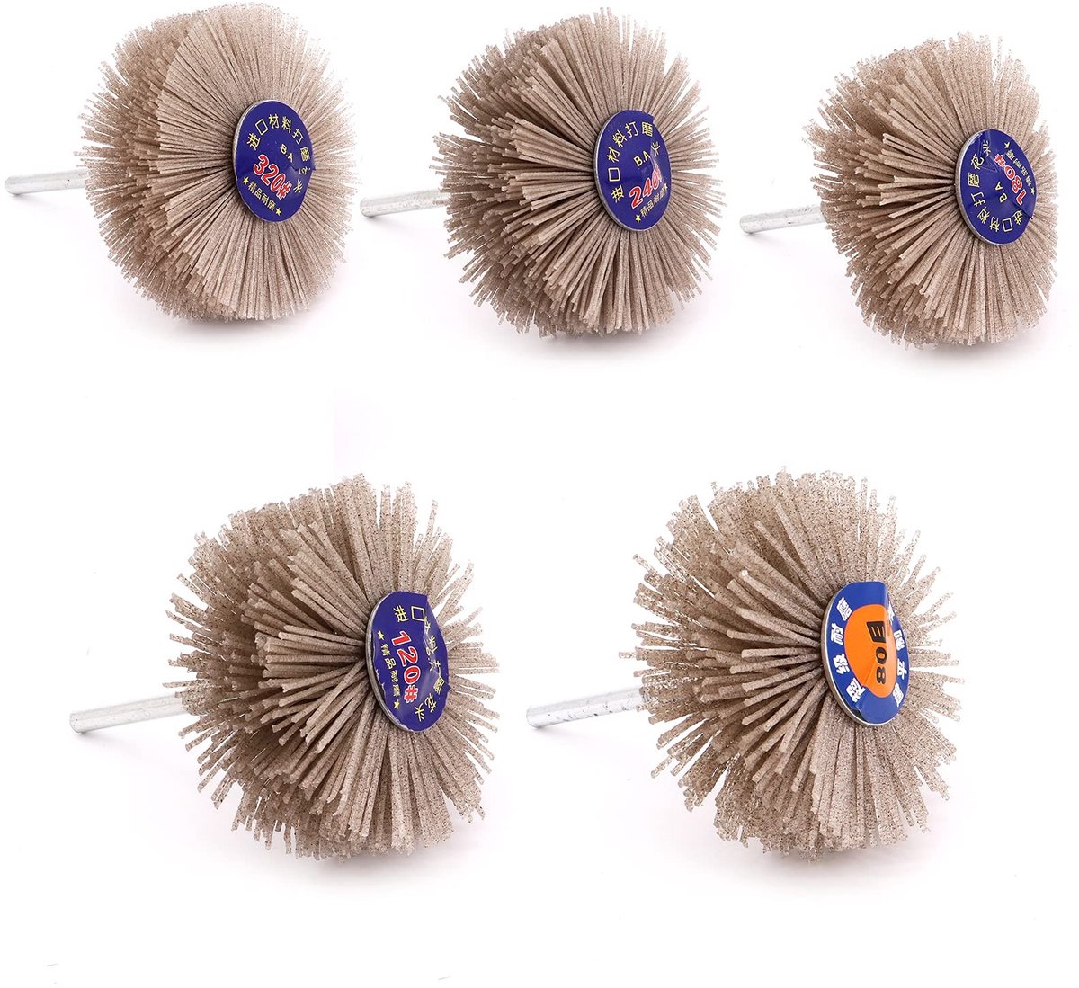 Omgoods - Set van 5 Schuur Nylon Wielen met Verschillende Korrelgroottes