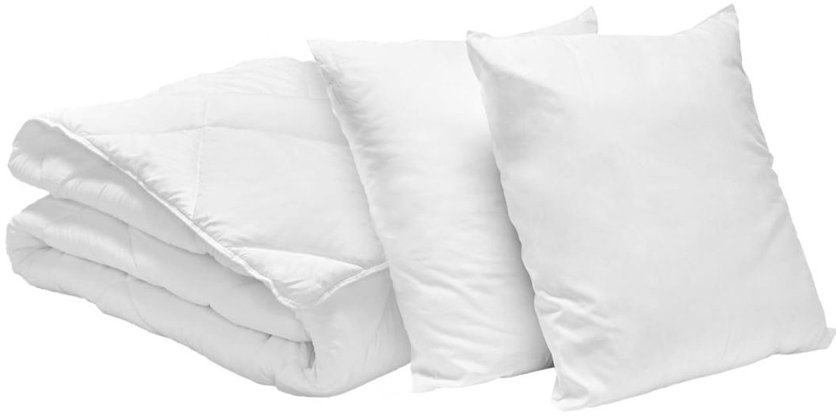Omgoods - Dekbedovertrek Set met 2 Kussenslopen - Wit - 240x220cm