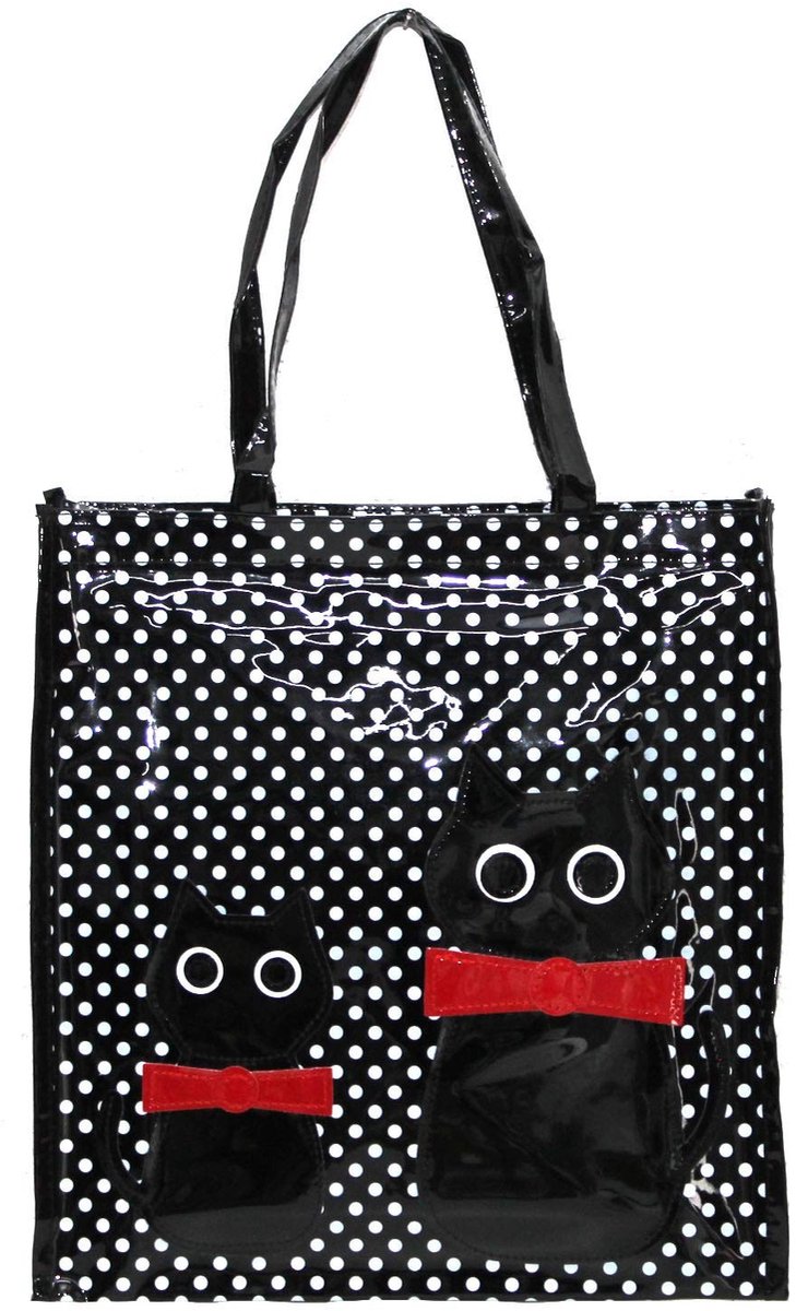Omgoods - Plastic Shopper Tas met Patroon Kittens, Universeel Design