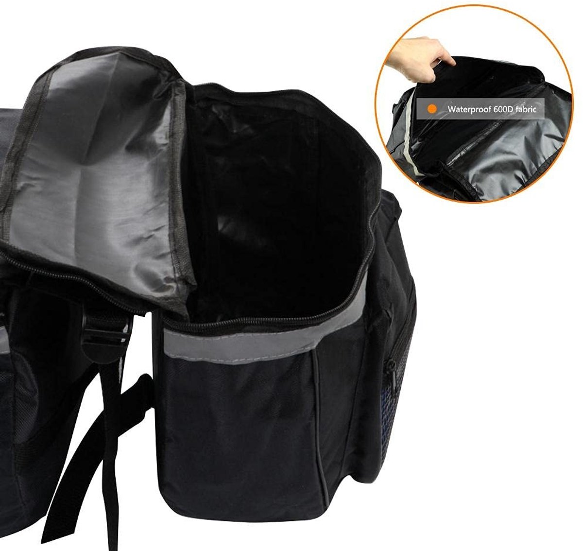 Omgoods- Fietstas Dubbel Waterdicht - Reflecterende Fietstas - Multifunctionele Fietstas - Fietstas Achterbank - Mesh-Tas - Eenvoudige Installatie - Fietsbagage