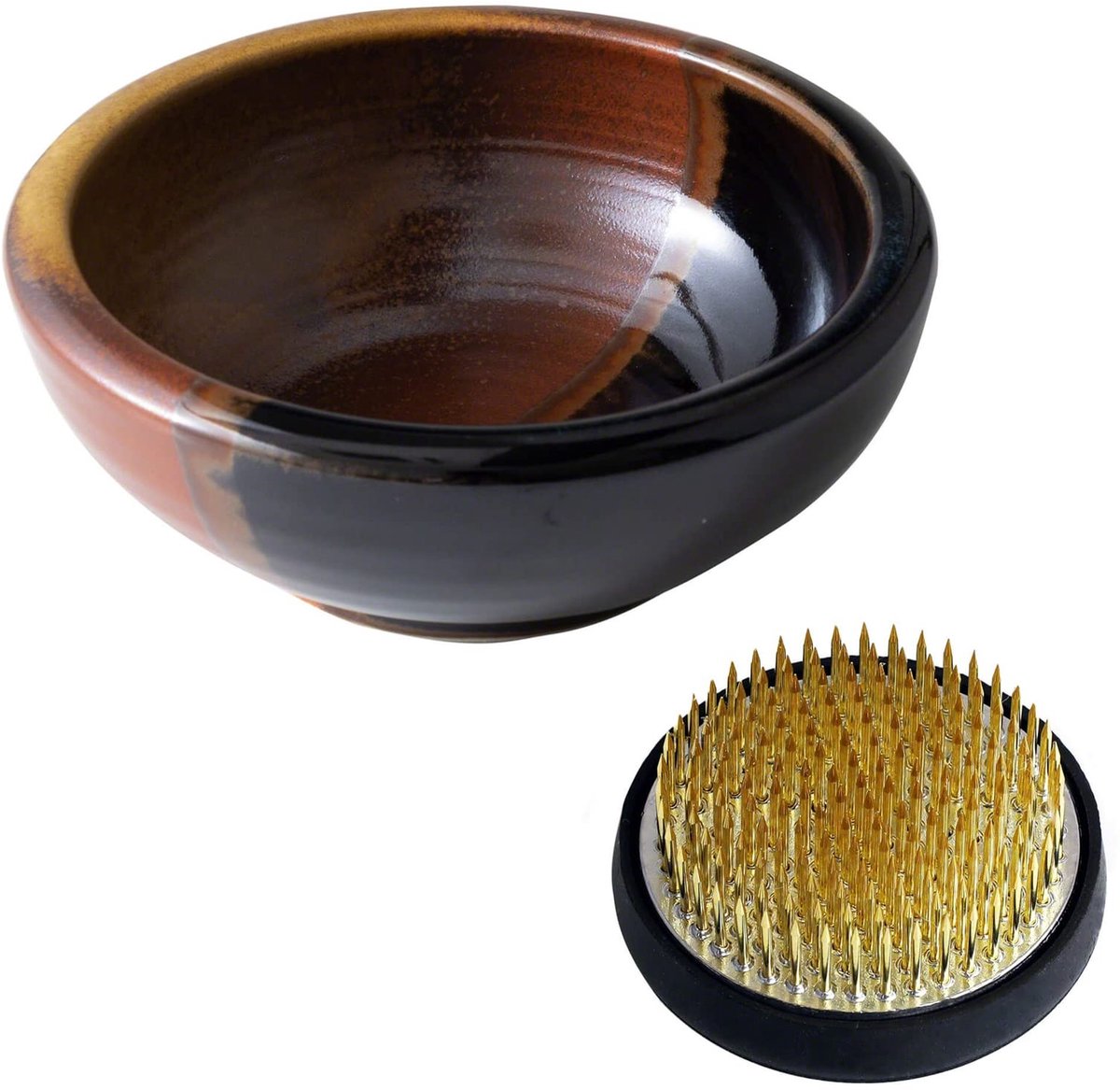 Omgoods - Ikebana Gereedschap Set met Keramische Vaas en Kenzan
