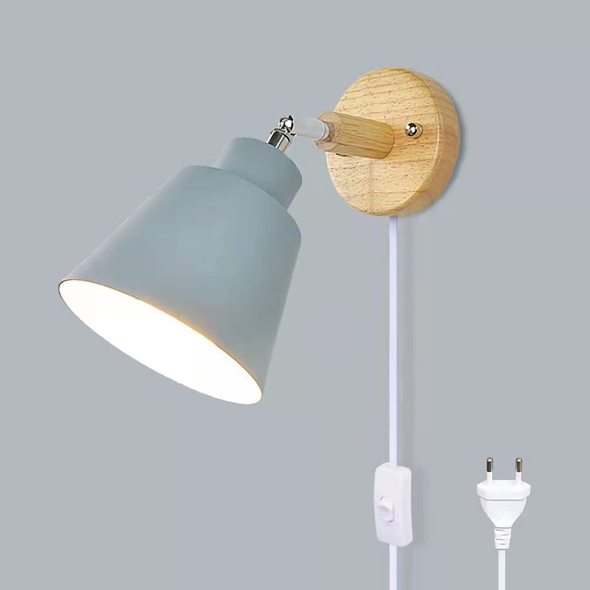 Omgoods - Wandlamp met Schakelaar en Stopcontact - Modern en Vintage Design