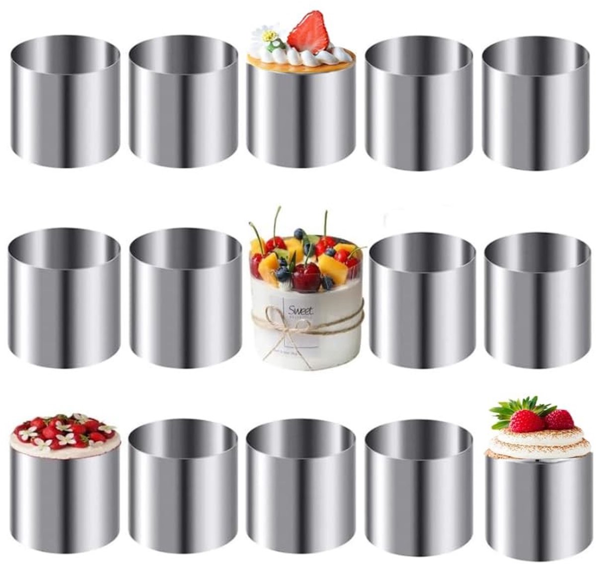 Omgoods - 15Pcs Mini Cheesecake Mousse Ringen - Bakvormen voor Taart en Dessert