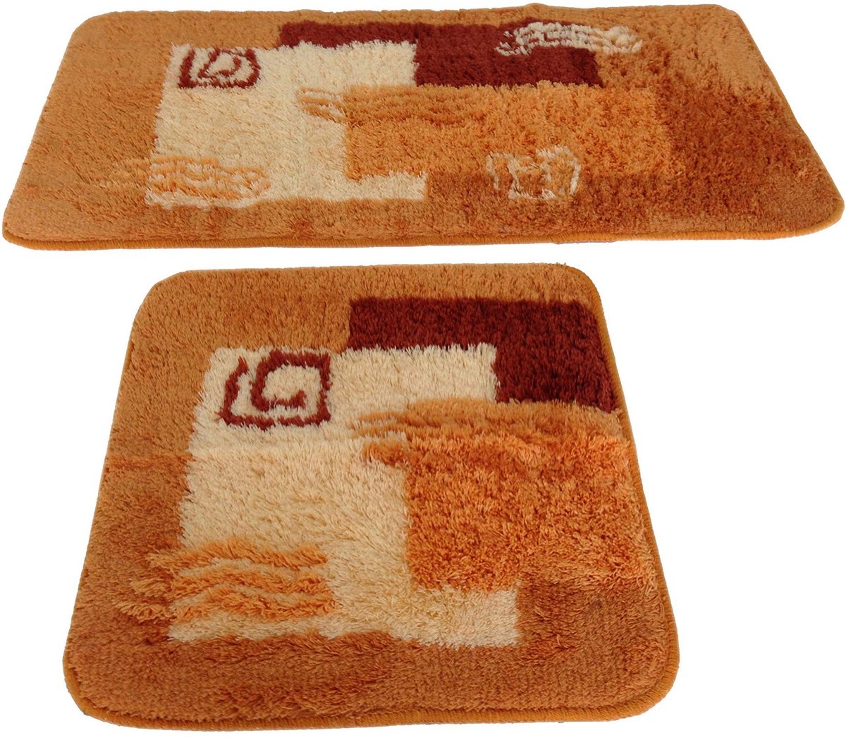 Omgoods - 2-delige Antislip Badmatset Terracotta 50 x 90 cm en 50 x 45 cm