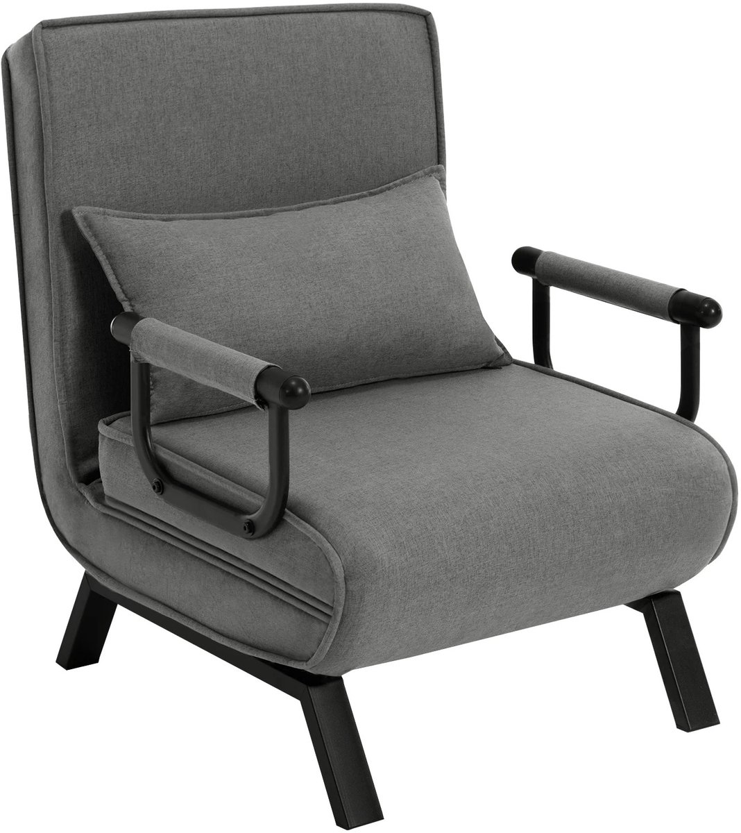 VIEMAE Slaapstoel - Logeerbed - Zetelbed - Slaapbank - Slaapfauteuil - 3-in-1 - Linnen grijs - Ruimtebesparend - Max 150kg