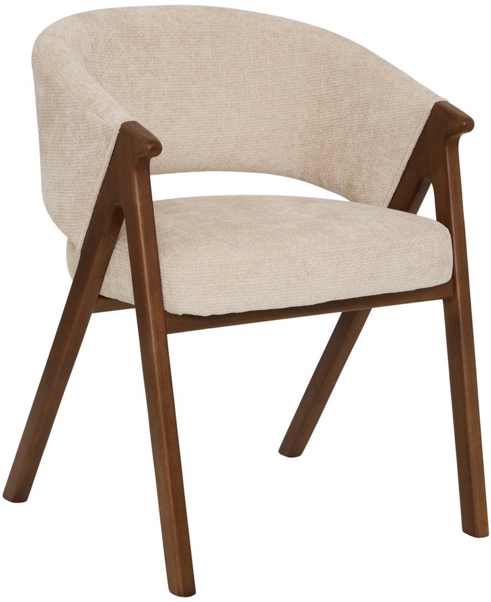 Fauteuil de table Amza H.79cm beige noyer