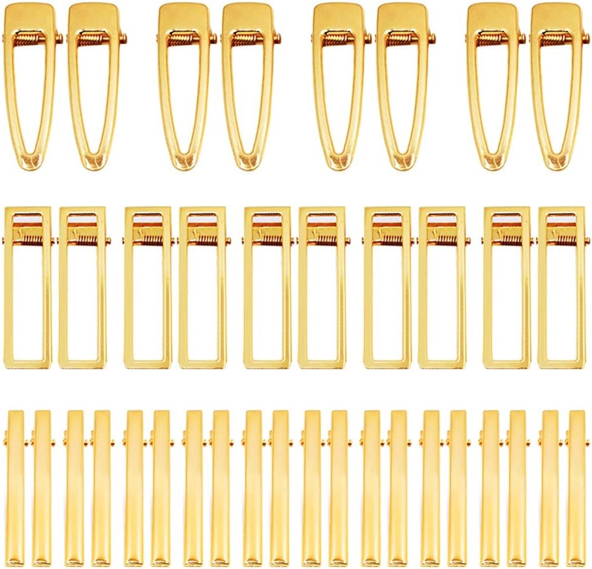 50Pcs Metal Hair Clips Set 3 Styles Metal Alligator Flat Duckbill Hair Clips French Haircare Beret for Women Girls - ShopVlot