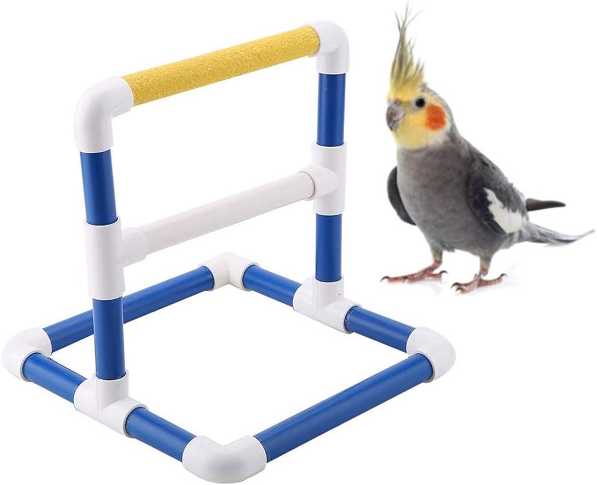 SnelShoppen - Bird Shower Perch Papegaaien Trainingsstandaard, Speeltoestel voor Cockatoo, Afrikaanse Grijze Papegaai, Parkiet, Cockatiel, Conure, Lie