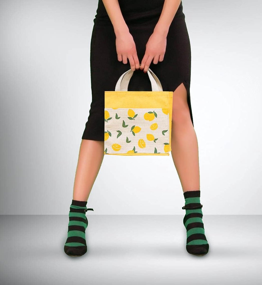 Stofftaschen Klein 22x22cm - Faltbare Einkaufstasche - Groene Avocado - Ideaal voor boodschappen - ShopVlot