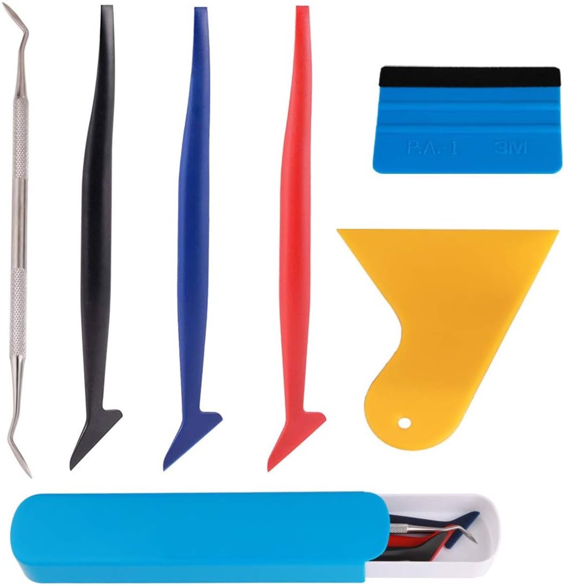 GTIWUNG 6 Pcs Car Micro Squeegee Vinyl Wrap Graphic Application Foil Spray Plastic Squeegee with Different Hardness - ShopVlot