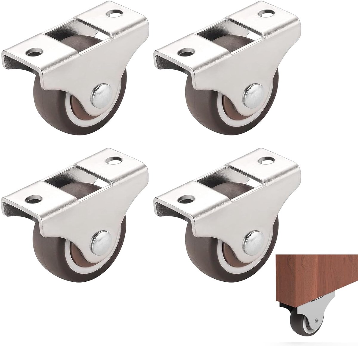 4 Pieces Furniture Wheels, Transport Wheels, Durable Casters, Suitable for Transporting Furniture and Heavy Objects - ShopVlot