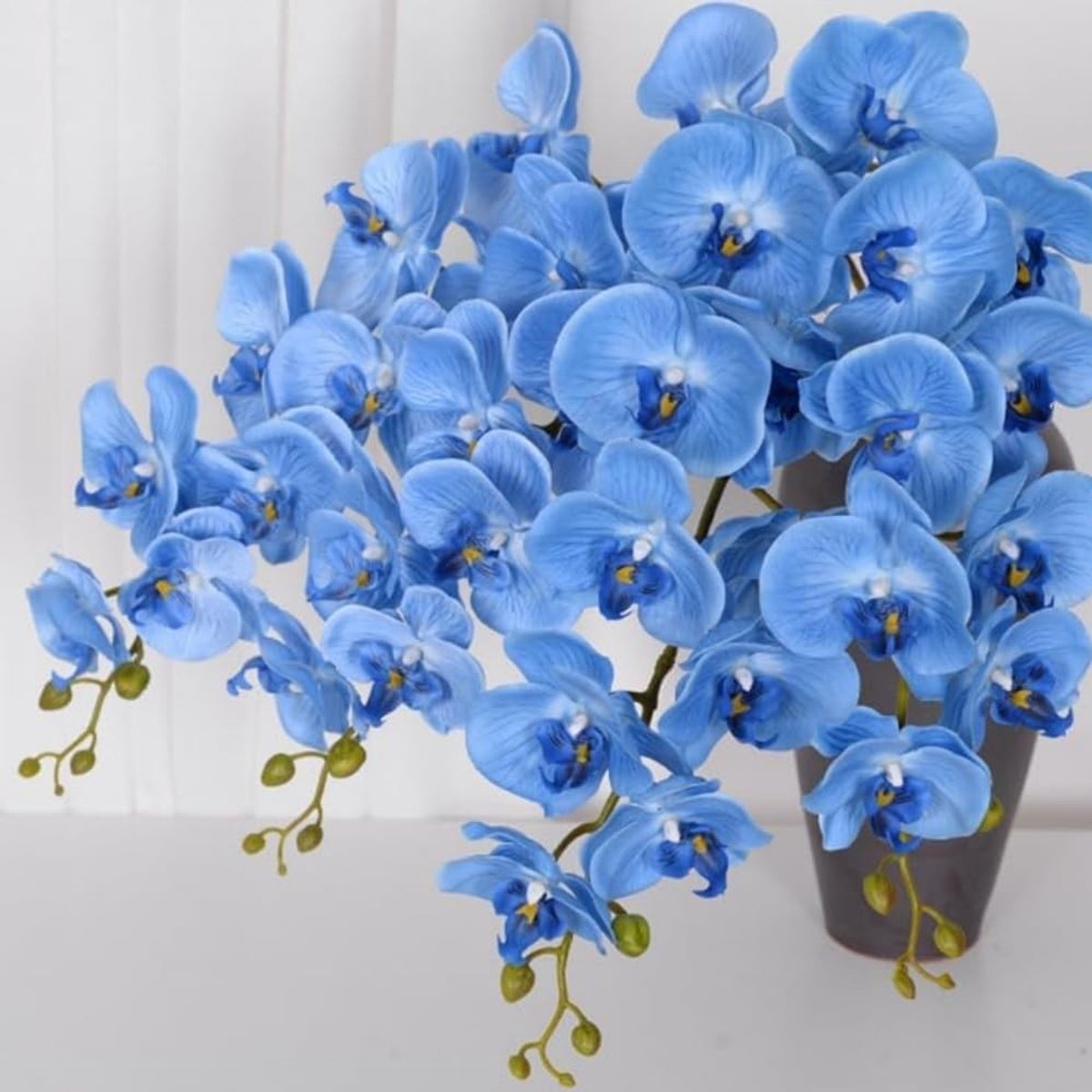 Omgoods - 27 Inch Kunstmatige Blauwe Orchideeën voor Interieurdecoratie