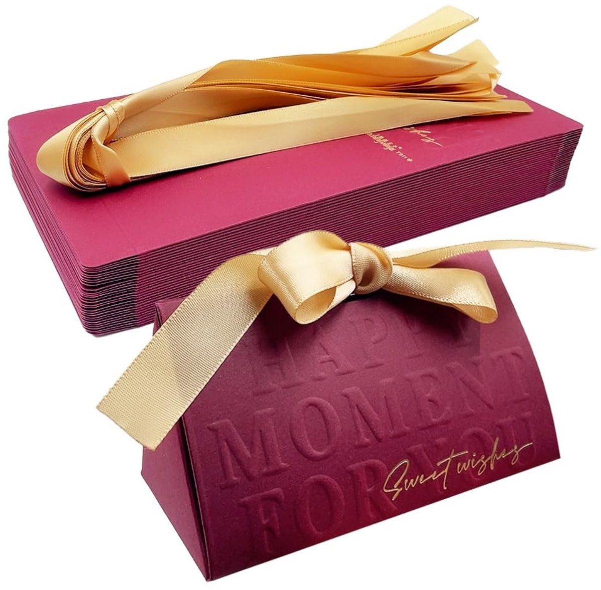 Omgoods - 30 Stuks Kraftpapier Geschenkdozen met Lint voor Cadeaus