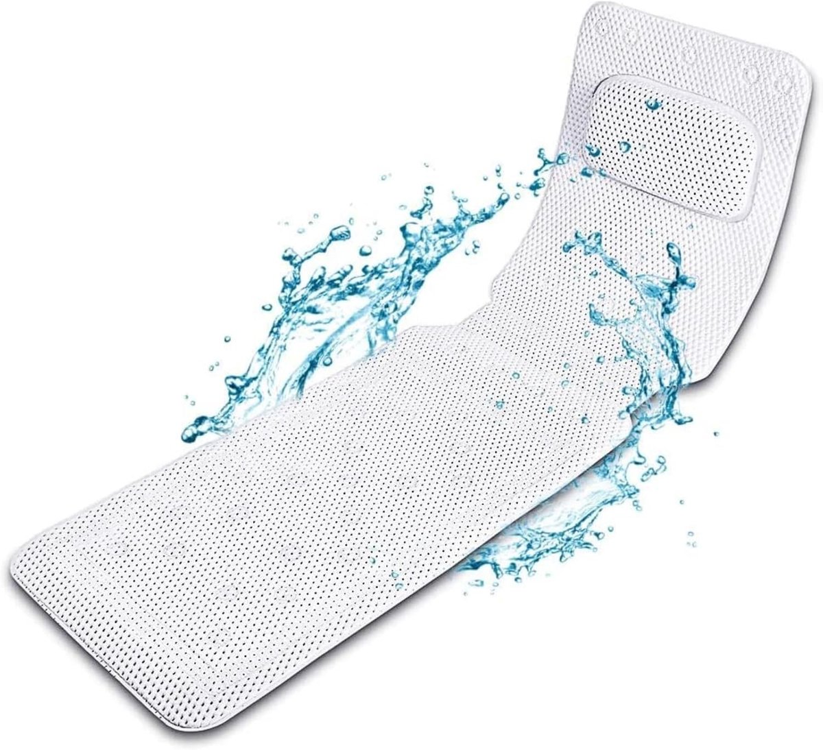 Omgoods - Antislip Badmat met Hoofdkussen - Zachte Gevoerde Badmat voor Volledig Lichaam