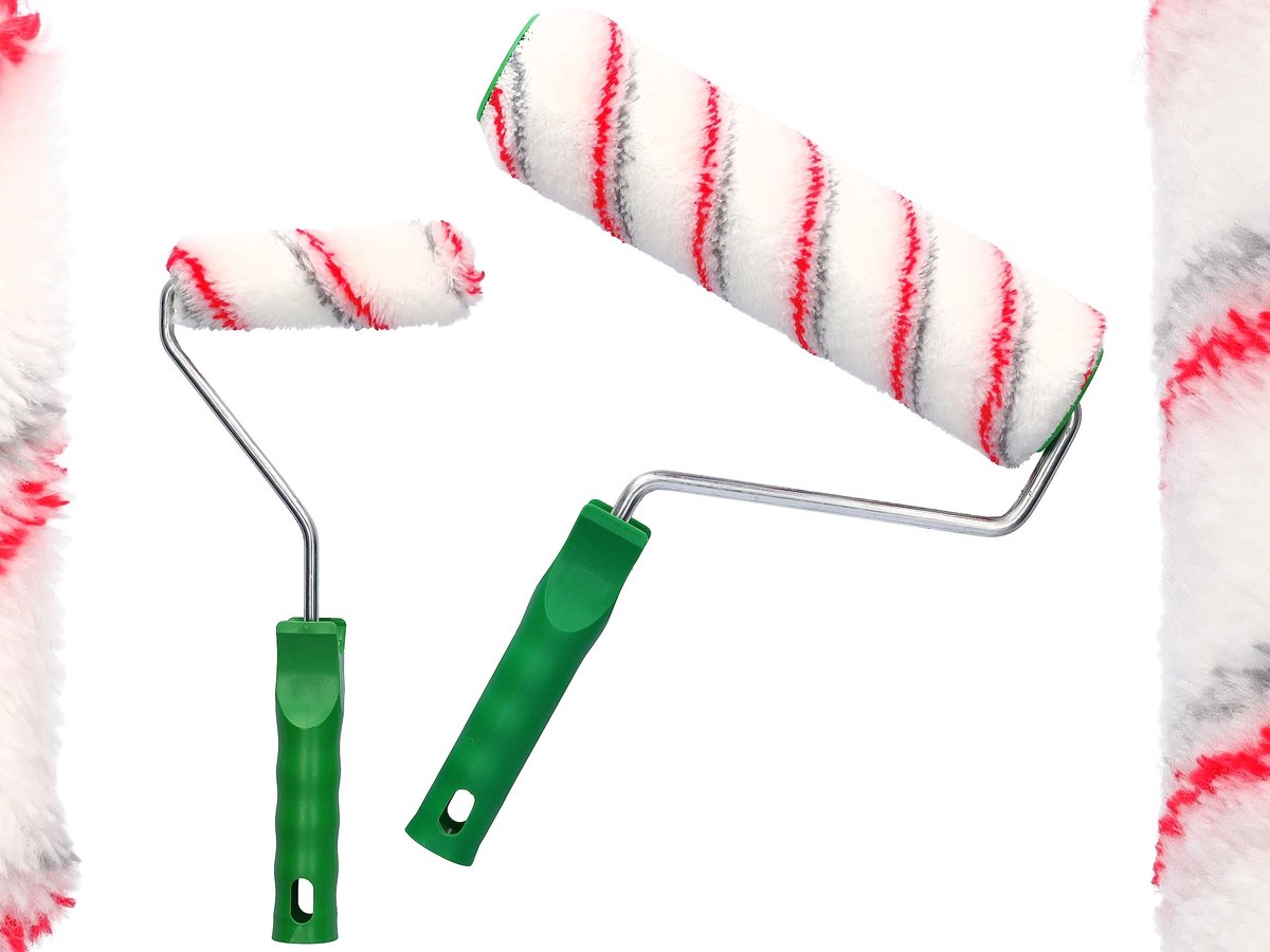Omgoods - Set van 2 Professionele Verfrollers met Handvatten