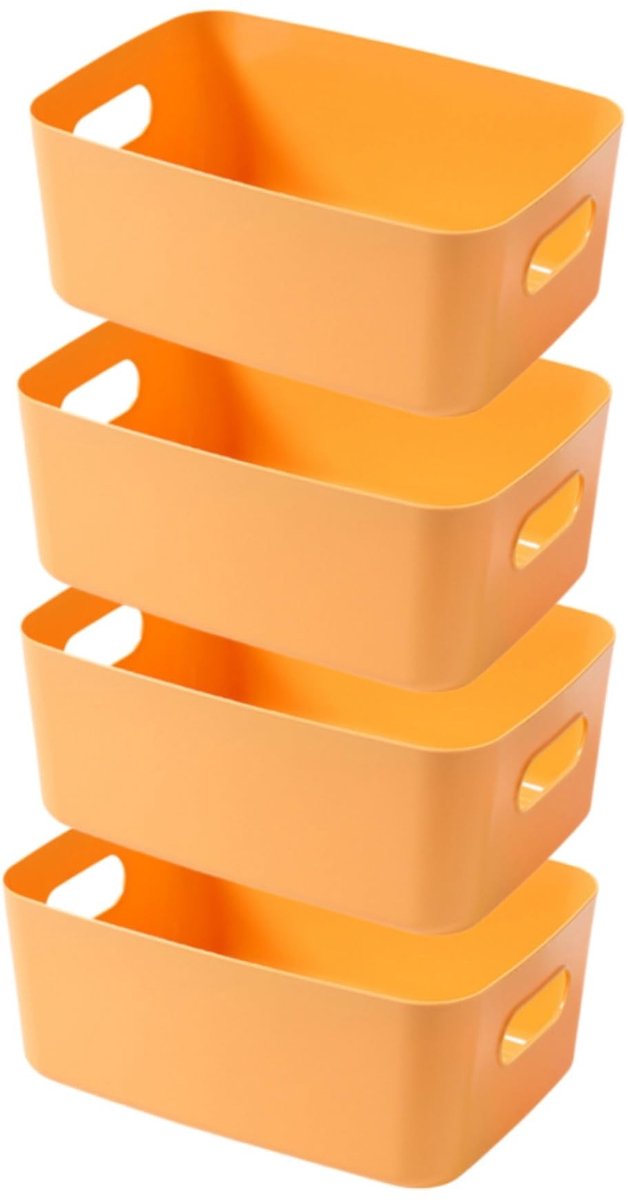 Omgoods - Plastic Opbergdoos met Handgrepen voor Keuken en Badkamer (Geel, 30×20×12cm)