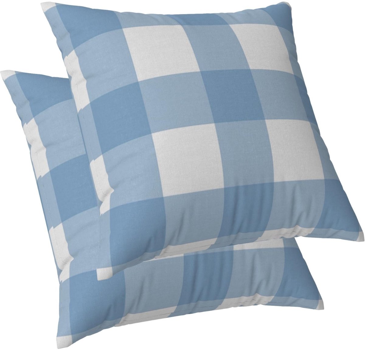 Omgoods - Set van 2 Pastel Gecheckte Kussenhoezen 50 x 50 cm