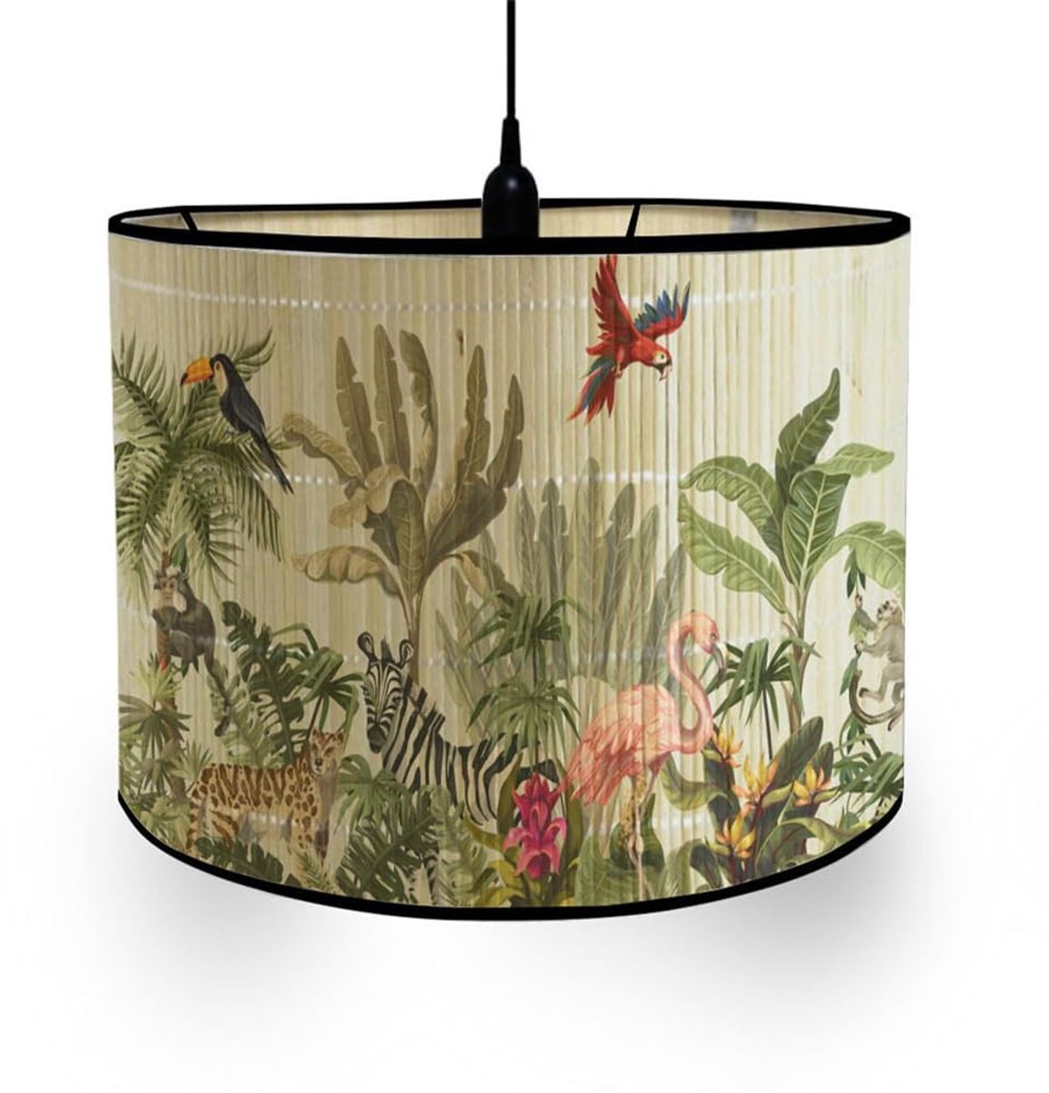 Omgoods - Vintage Lampenkap van Stof met Dierenpatroon voor Vloerlamp