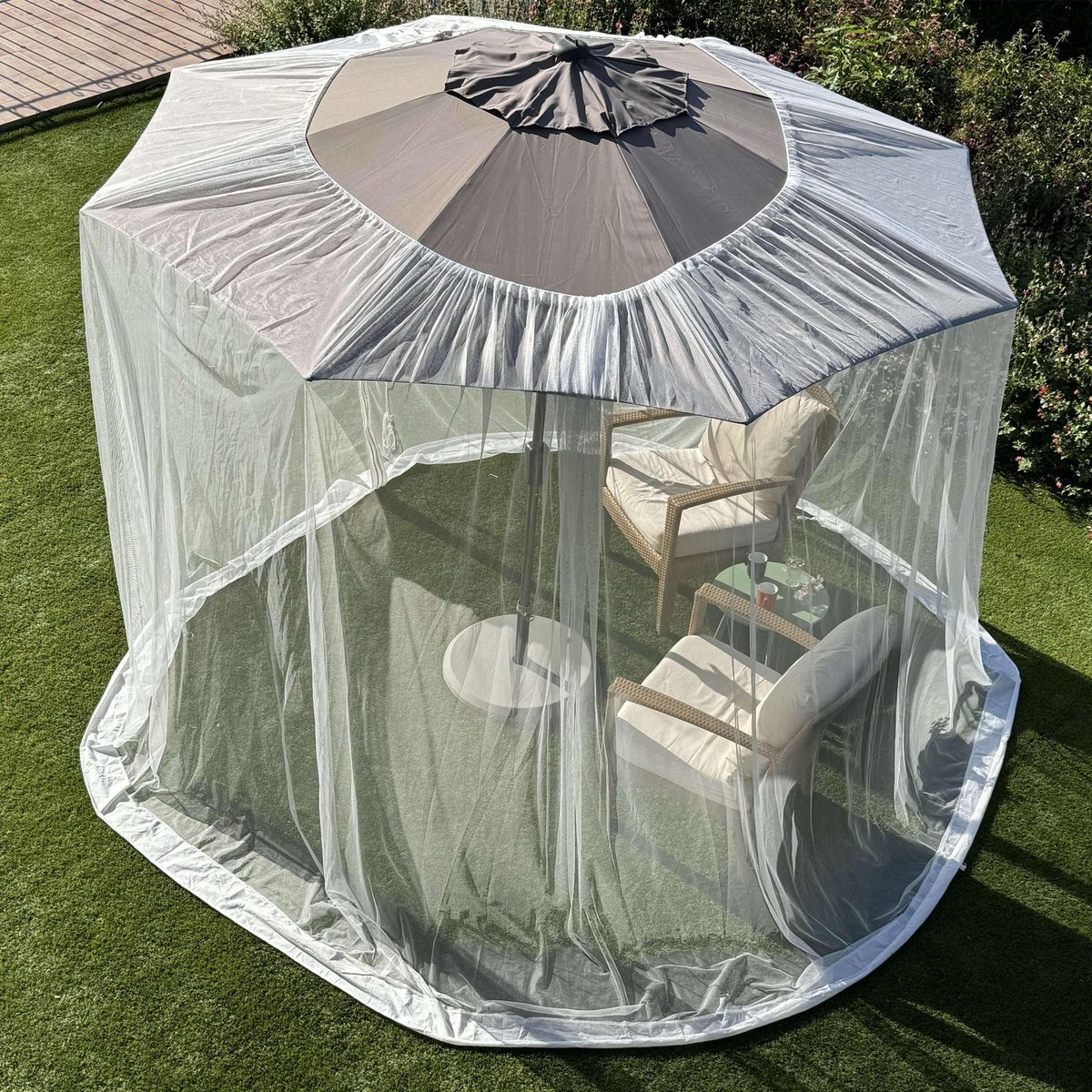 Omgoods - Mosquito Net for Parasol 2.8 M - Bescherming tegen insecten voor buiten