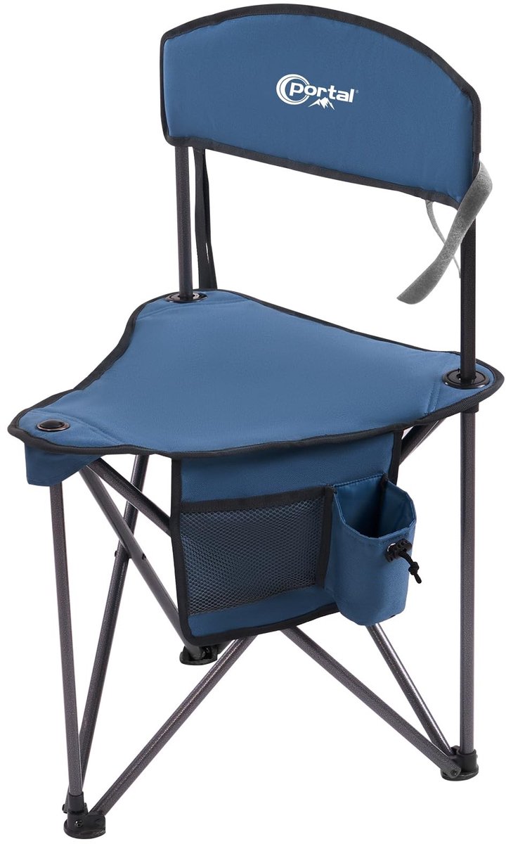 Omgoods - Opvouwbare Campingkruk met Rugleuning