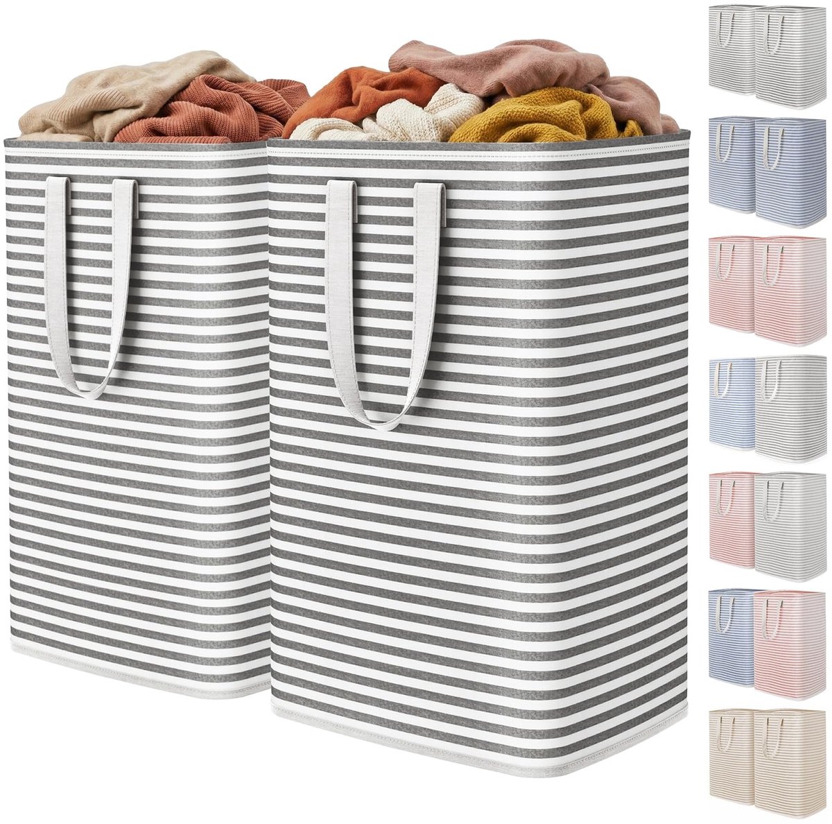 Omgoods - Set van 2 Vouwbare Waterdichte Wasmanden 80L