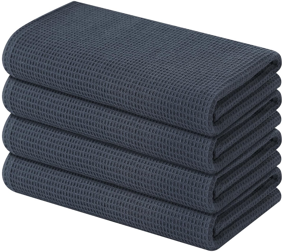 Omgoods - Set van 4 Katoenen Keukenhanddoeken - Super Absorberend Wafelpatroon