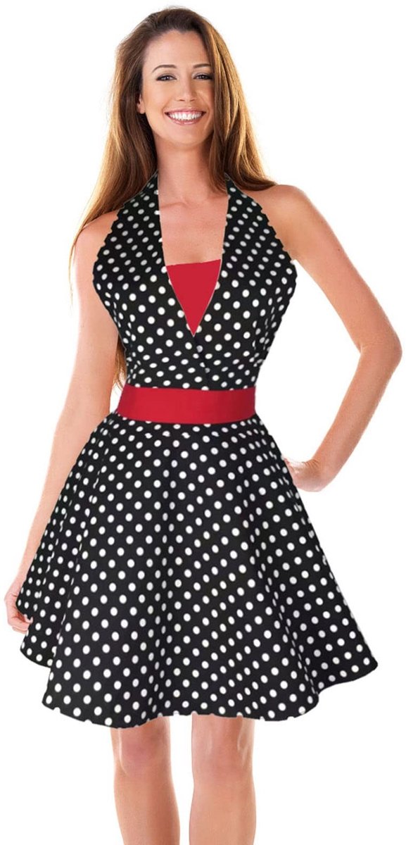 Omgoods - Vintage Dames Keukenschort met Verstelbare Taille en Zak, Geschikt voor Koken en Tuinieren