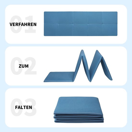 Omgoods - Vouwbare Yoga Mat - Antislip Fitness Mat - Lichtgewicht Gymnastiek Mat voor Thuis en Op Reis van Omgoods — afbeelding 3