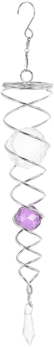 Omgoods - Roestvrijstalen Spiral Staart met Glazen Bollen voor Tuindecoratie