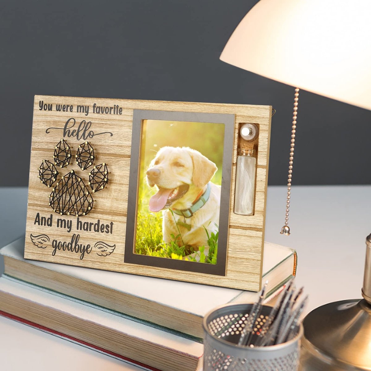 Omgoods - Herinneringsfotolijst voor Huisdieren met Glazen Flesje