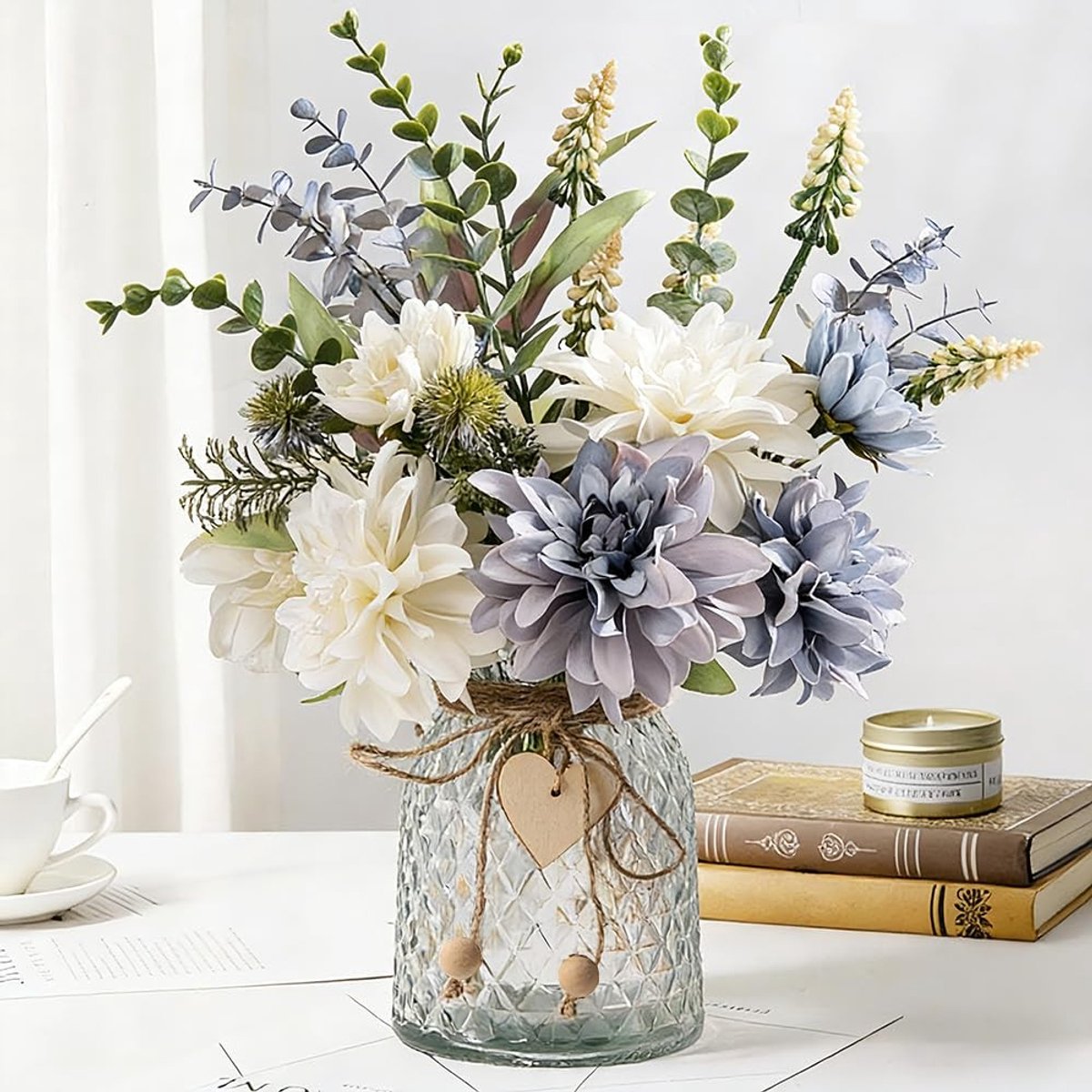 Omgoods - Kunstbloemen met Vaasje voor Tafeldecoratie