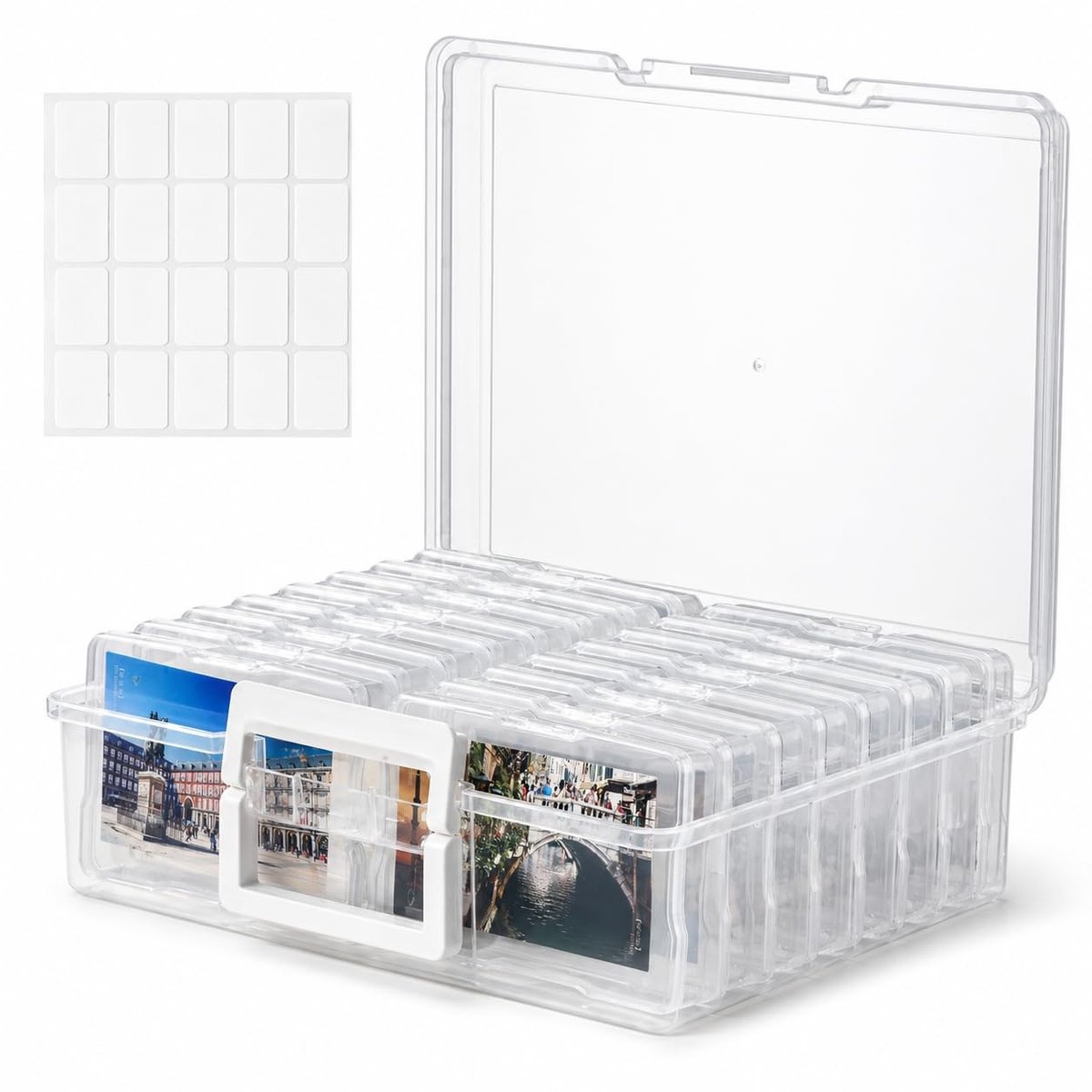 Omgoods - Fotoopslagdoos voor 10x15 cm Foto's met 16 Fotohouders
