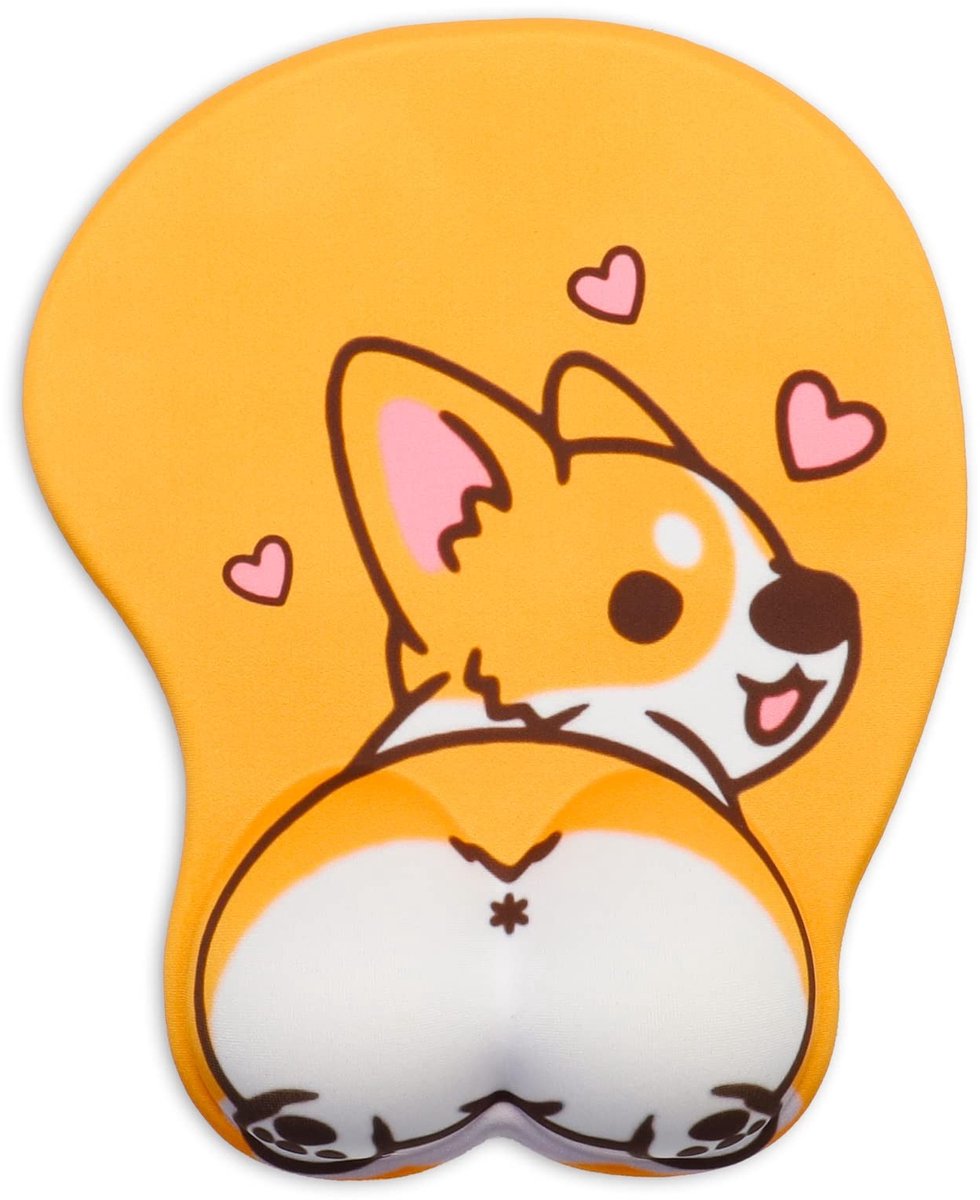 Omgoods - 3D Muismat met Gel Kussen - Ergonomisch Corgi Design
