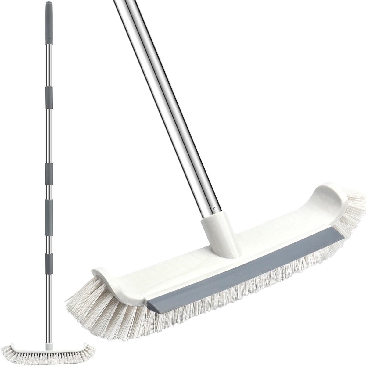 Omgoods - 2-in-1 Vloerschrobber met Lang Handvat en Rubber Trekker