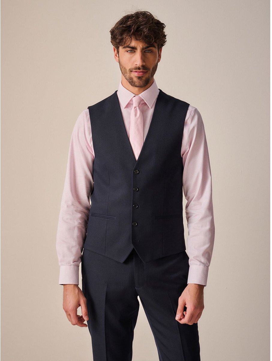 Next - Heren - Herenvest met textuur - Blauw