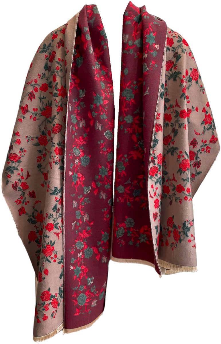 Omgoods - Pashmina Stijl Sjaal met Cashmere Textuur in Bruin